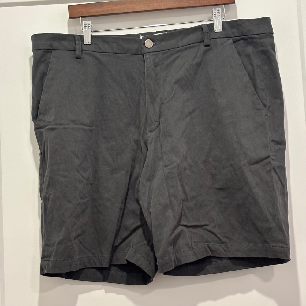 Coastaoro Mens Chino Shorts Dark Gray Flat Front Size 38 Casual Summer